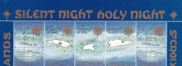 1987 US Virgin Islands Maps Strip 5v., Coat Of Arms , Stamp On Stamp, Christmas Seal Benefit MNH - Deens West-Indië