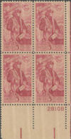 Plate Block -1965 USA Danta Alighieri (1265-1321) 700th Anniv Stamp Sc#1268 Italian Poet Book - Plattennummern