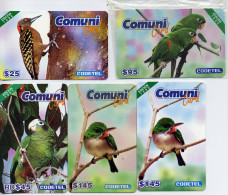DOMINICANA Rep. Codetel "ComuniCard"  "Birds" 5 Cards X $25, $45, $95, $145 Exp.1996-97 - Dominik. Republik