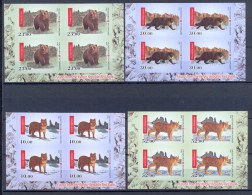 Kyrgyzstan 2014 Red Book Of Kyrgyzstan(Red Wolf, Ursus, Lynk..) 4 Blocks Of 4v. Imperf** - Kirghizistan