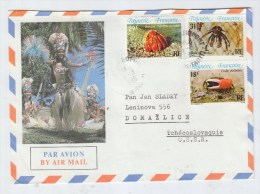 French Polynesia/Czechoslovakia FOLKLORE CRABS AIRMAIL COVER 1986 - Briefe U. Dokumente