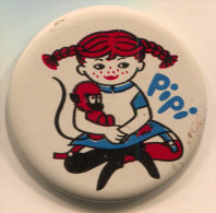 PIPPI LONGSTOCKING, Soviet Union Russia, Vintage Pin, Badge, Metal Brooch, Diamet : 40 Mm - Cinema