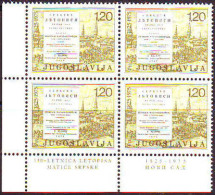 YUGOSLAVIA - JUGOSLAVIA - MATICA SRPSKA - NOVI SAD - Mi. 1584 C - Perf 12½ - Bl.of 4x **MNH - 1975. - Oblitérés