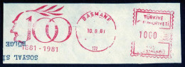 Machine Stamps (ATM) Red Special Cancels BASMANE 10.8.81 (#60) - Distributeurs