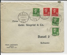 Delcampe - NORVEGE - 1930 - ENVELOPPE De OSLO Pour BASEL (SUISSE) - Briefe U. Dokumente