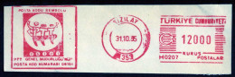 Machine Stamps (ATM) Red Special Cancels KIZILAY 31.10.85 (#55) - Automatenmarken