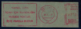 Machine Stamps (ATM) Red Special Cancels BERGAMA 29.11.77 (#48) - Automatenmarken