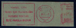 Machine Stamps (ATM) Red Special Cancels BERGAMA 29.11.77 (#48) - Distributori