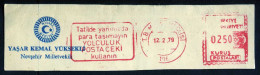 Machine Stamps (ATM) Red Special Cancels T.B.MILLET MECLISI 12.2.79 (#40) - Distributors