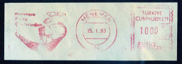 Machine Stamps (ATM) Red Special Cancels MENEMEN 15.1.83 (#33) - Distributors