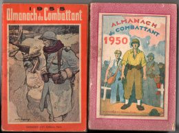 58 I ) Lot De 2 Revues Almanach Du Combattant - 1950 - 1955 - Bücherpakete