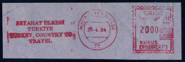 Machine Stamps (ATM) Red Special Cancels MUSTAFA KEMAL PASA 25.4.84 (#18) - Distributori