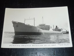 PURFINA FRANCE PETROLIER 25-10-1957 - Marius Bar Phot, Toulon - BATEAU PETROLIER - Tankers