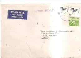 62405) India Posta Aerea Con 3 Valori  2 Da 50 +1 Da 30 Bombay A Rozzano - - Storia Postale