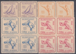 1960.14- * CUBA 1960. MNH. OLIMPIADAS ROMA ITALIA. ITALY OLIMPIC GAMES. COMPLETE SET. BLOCK 4. - Oblitérés