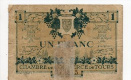 Tours - - Un Franc 1923 - Chamber Of Commerce