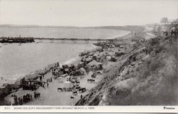 BANK HOLIDAY AMUSEMENT FAIR ON EAST BEACH C1890 - REPRODUCTION POSTCARD - BOURNEMOUTH? HANTS - Bournemouth (avant 1972)