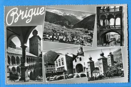 EGG960, Brigue, Multivues, Château, Massif Du Simplon, Marcel Rouge, Circulée 1960 - Brigue-Glis 