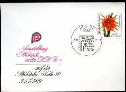 DDR U10 Umschlag  KAKTEE FEUERZAUBER Epiphyllum Hybride Sost. 1989  Kat. 4,00 € - Private Covers - Used