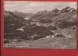 NN-25  Muottas Kulm Hotel Blick Auf Die Ober-engadiner Seen. Stempel Hôtel, 20. 8. 1947. Zuoz Nach Jussy Genf - Zuoz