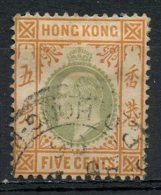 Hong Kong 1904 5 Cents King Edward VII Issue #91 - Usati