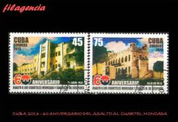USADOS. CUBA. 2013-23 60 ANIVERSARIO DEL ASALTO A LOS CUARTELES MONCADA & CARLOS MANUEL DE CÉSPEDES - Gebruikt