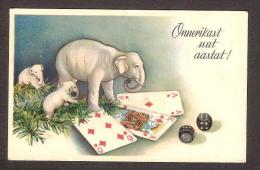Card And Dice Games Estonia  Postcard Circa 1930 - Spielkarten