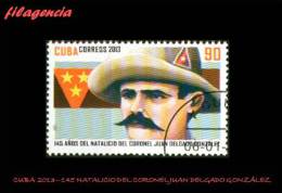 USADOS. CUBA. 2013-42 145 NATALICIO DEL CORONEL JUAN DELGADO GONZÁLEZ - Used Stamps