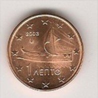 GRECE - 1 EUROCENT 2003 / NEUVE - Griechenland