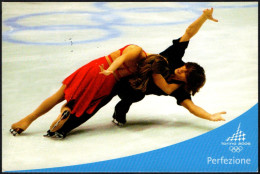 ITALY TURIN 2006 - XX OLYMPIC WINTER GAMES "TORINO 2006" -  FIRST DAY - STAMP: ICE SKATING - POSTCARD: PERFEZIONE - Invierno 2006: Turín