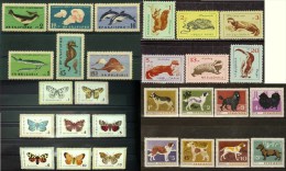 BULGARIA Lot Of 4 Sets MNH FAUNA Animals Birds Fishes BUTTERFLIES DOLPHIN SEAL SQUIRREL - Collections, Lots & Series