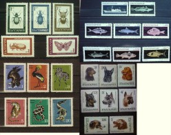 BULGARIA Lot Of 4 Sets MNH FAUNA Zoo Animals Insects BEETLES FISHES DOGS ZEBRA CROCODILE - Collections, Lots & Séries