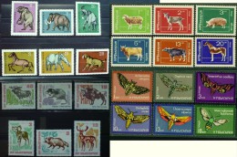 BULGARIA Lot Of 4 Sets MNH FAUNA Prehistoric/Domestic Animals Insects DINOSAURS BUTTERFLIES MOTHS - Collections, Lots & Séries