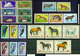 BULGARIA Lot Of 4 Sets MNH FAUNA Animals Birds DUCKS HORSES WOODPECKERS WOLF FOX - Verzamelingen & Reeksen