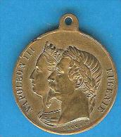 Médailles De Voyage ) Nopoléon III Et Sa Femme Eugenie De Montijo - LL.MM . IMPERIALES EN ALGERIE - SEPTEMBRE 1860 - Monarquía / Nobleza