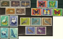 BULGARIA Lot Of 4 Sets MNH FAUNA Animal Insects Birds BUTTERFLIES PELICANS DOVES WWF - Lots & Serien