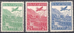* BULGARIA 1932 ESPOSIZIONE DI FILATELIA POSTA AEREA N. 12/14 MH CAT. € 235,00 - Airmail