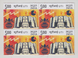 India 2014  UNIT TRUST OF INDIA   U.T.I.  Block Of 4 Stamps  # 59434  Indien Inde - Neufs