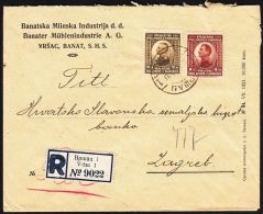 Yugoslavia 1923, Registered Cover Vrsac  To Zagreb W./ Postmark Vrsac - Storia Postale