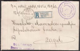 Yugoslavia 1923, Registered Stampless Cover Cakovec  To Zagreb W./ Postmark Cakovec - Covers & Documents