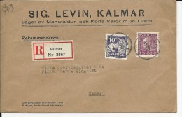 SUEDE - 1935 - ENVELOPPE RECOMMANDEE De KALMAR Pour BASEL (SUISSE) - Covers & Documents