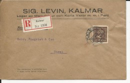 SUEDE - 1929 - ENVELOPPE RECOMMANDEE De KALMAR Pour BASEL (SUISSE) - Brieven En Documenten