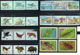 BULGARIA Lot Of 4 Sets MNH FAUNA Animals Insects Fishes DINOSAURS BEETLES HUNTING DEER FOX - Lots & Serien