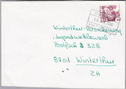 Heimat BE ROHRBACH 1980-04-20 Bahn-Station-Stempel Brief Nach Winterthur - Chemins De Fer