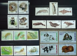 BULGARIA Lot Of 4 Sets MNH FAUNA Antarctic Animals WWF MICE DOGS CRABS CRAWFISHES SEAL - Colecciones & Series
