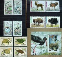 BULGARIA Lot Of 3 Sets + S/S MNH FAUNA Animals Birds TURTLES STORKS BULL GOAT - Colecciones & Series