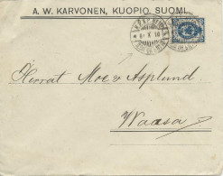 FINLANDE ADMINISTRATION RUSSE - 1910 - ENVELOPPE De KUOPIO Avec OBLITERATION KPXP N°10 AMBULANT ? - Cartas & Documentos