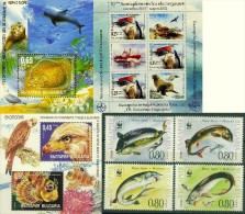 BULGARIA Lot Of 1 Set + 3 S/S MNH FAUNA Animals Birds Fishes WWF EAGLE SEAL DOLPHIN - Colecciones & Series