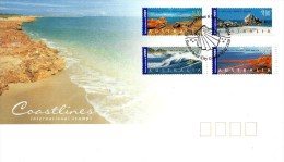 AUSTRALIA FDC INTERNATIONAL COASTLINES LANDSCAPE SET OF 4 STAMPS DATED 06-09-2004 CTO SG? READ DESCRIPTION !! - Lettres & Documents