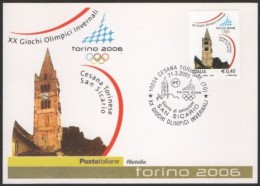 ITALIA CESANA TORINESE (TO) 2005 - OLYMPIC WINTER GAMES TORINO 2006 - FIRST DAY - SAN SICARIO - CARTOLINA POSTE ITALIANE - Winter 2006: Turin